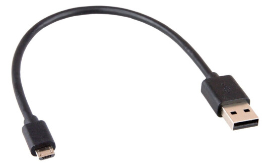 ELETRA USB TIL MICRO-USB-KABEL 0,2 M, SVART