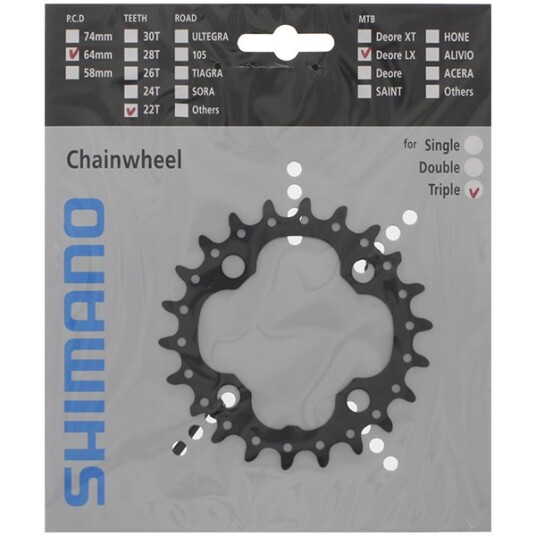 Shimano Slx Fc-M660, 64mm Bcd, 22t 9-Delt Drev