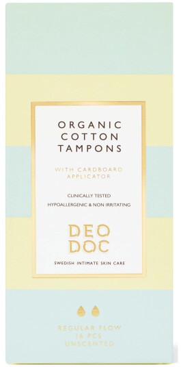 Deodoc 100% Cotton Tampons With Applicator Regular Deodoc 100% Cotton Tampons With Applicator Regular