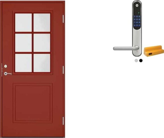 Ytterdør Swedoor Clever-Line+ Tiveden med Yale Doorman Classic Home
