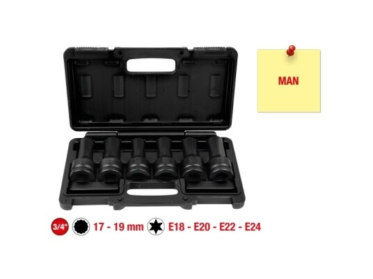 Ks Tools 460.1505, Støpselsett, 3/4", 6 Hoder, Krom-Molybden-Stål, Iso 1174, Din 3121, 1,9 Kg