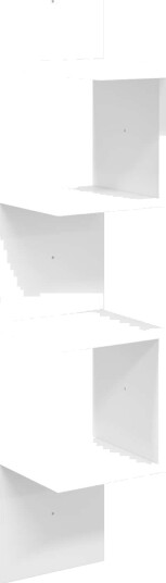 vidaXL Vegghylle Veggmontert Hvit 32 x 21 x 107 cm Konstruert tre