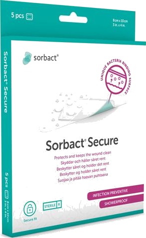 Sorbact bakterie-/soppbindende bandasje 8x10cm 20 stk