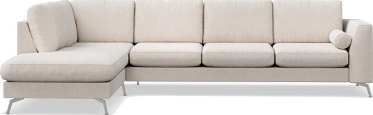 Ocean Lyx 4 seters Venstrevendt L formet Sjeselongsofa i Stoff Beige