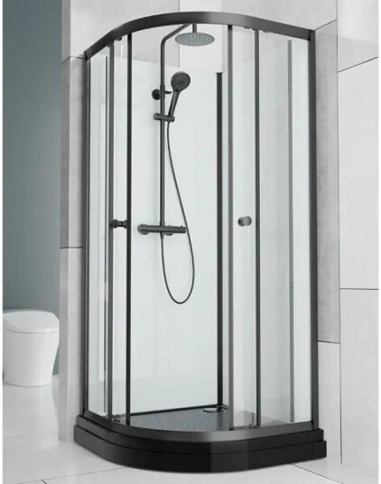 Badnor AS Badnor Scandia Black 6-2 Dusjkabinett Buet 90x90cm M/takdusjsett