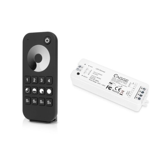 Fjernkontroll for LED stripe AGGE Dimming Touch Wheel RF 2,4 GHz Fjernkontroll + Driver Fjernkontroll for LED stripe AGGE Dimming Touch Wheel RF 2,4 GHz Fjernkontroll + Driver