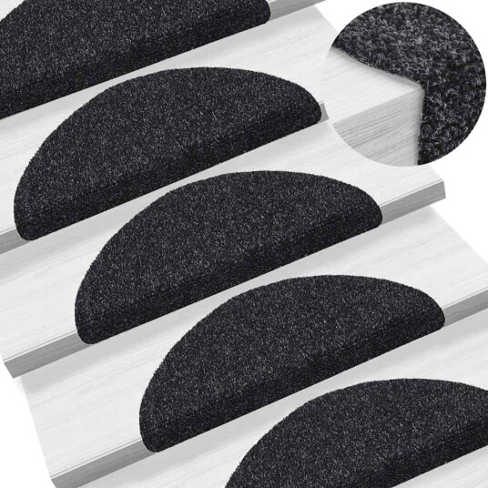  Selvklebende trappematter 20 stk svart 56x17x3 cm 8721288457882