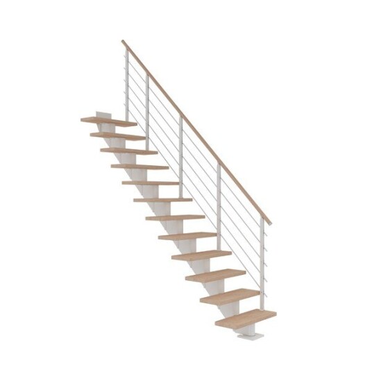 Dolle Hamburg Bøk Oljet Rett Trapp Hvit Style6 11T 75W Dolle Hamburg Bøk Oljet Rett Trapp Hvit Style6 11T 75W