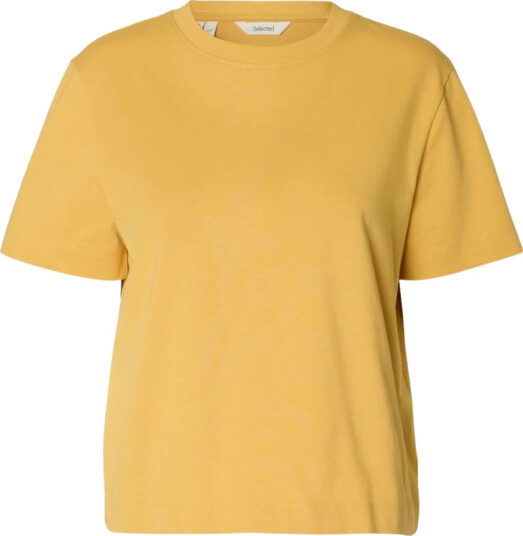 Selected Slwessential Ss Boxy Tee Noos Yellow S