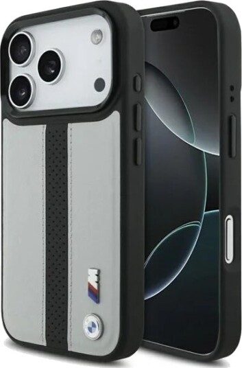 BMW M Perforated Stripe Logo MagSafe Case for iPhone 17 Pro Gray