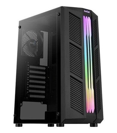 AeroCool Prime Midi Tower ATX Kabinett med Herdet Glass Svart AeroCool Prime Midi Tower ATX Kabinett med Herdet Glass Svart