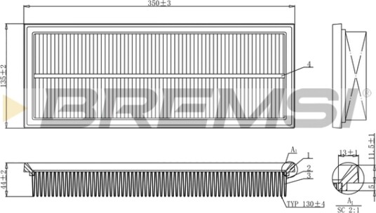 Luftfilter BREMSI FA1238 Luftfilter BREMSI FA1238