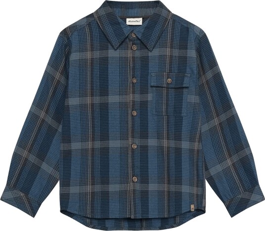 Minymo Shirt Ls Check BLUEFIN 104
