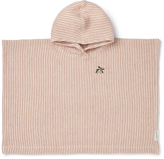 LIEWOOD Paco Badeponcho Stripe Tuscany Rose/ Creme de la Creme 5-6 år