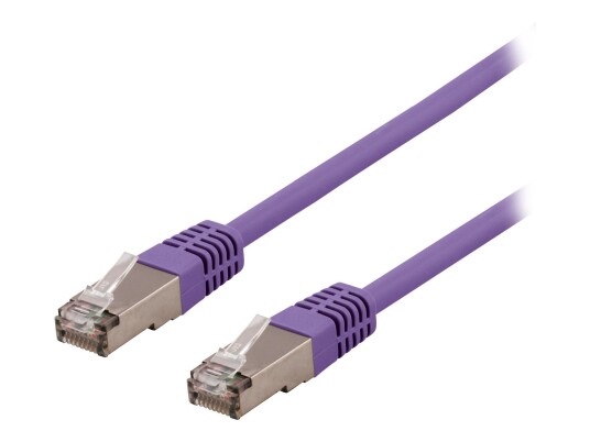 Deltaco Koblingskabel Cat6a U/FTP 30 cm Lilla Halogenfri