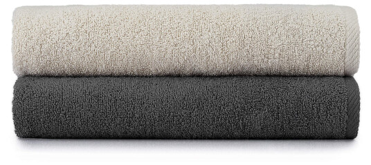 Heihus Fluffy Mix Håndklepakke Varm Beige / Mørk grå 2-pakning 2L