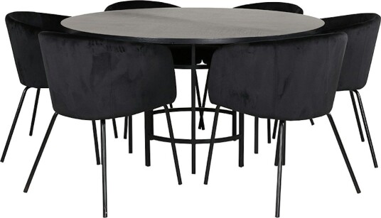 Spisegruppe furniture/fashion Copenhagen Ø140 cm med 6 Berit Stoler