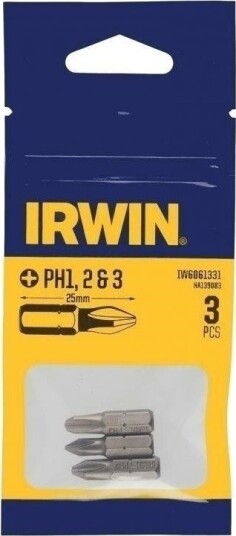 Irwin Irwin Bitssett Komplett. 3 Stk. 25 Mm Ph1, Ph2 Og Ph3 I Blister