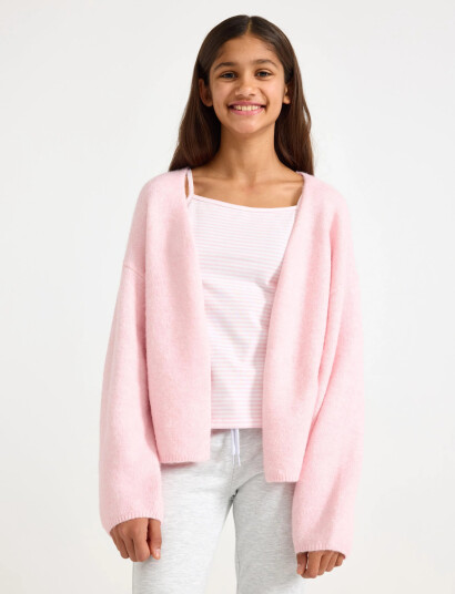 Lindex Cardigan Knitted Pink 128 Lindex Cardigan Knitted Pink 128