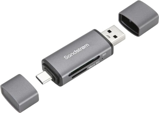 Sandstrom 2-i-1 Usb-c/usb-a Sd Kortleser Sandstrom 2-i-1 Usb-c/usb-a Sd Kortleser