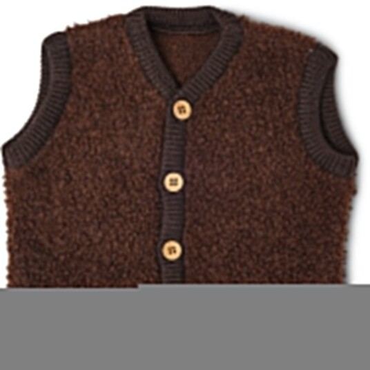 Smallstuff Brown Vest Bouclé Merinoull Med Knapper 56-62