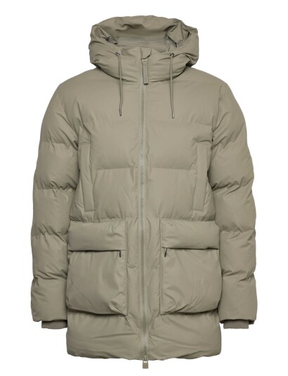 Rains Alta Long Puffer Cargo Jacket W3T4 Beige XS Rains Alta Long Puffer Cargo Jacket W3T4 Beige XS