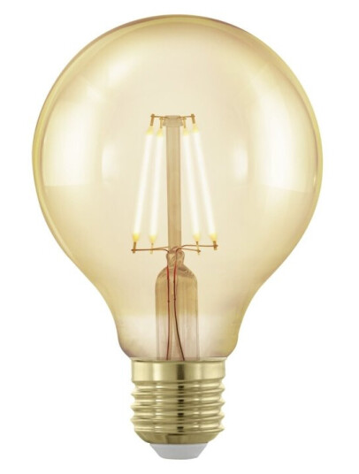 Eglo Led-Filamentlyspære Form: G80 E27 4.5 W Ekvivalent 35 Klasse F Varmt Hvitt Lys 2200 K Eglo Led-Filamentlyspære Form: G80 E27 4.5 W Ekvivalent 35 Klasse F Varmt Hvitt Lys 2200 K