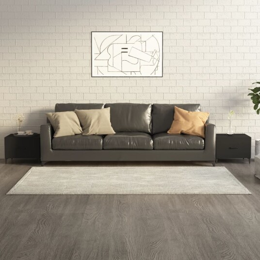 vidaXL Salongbord med metallben 2 stk svart 50x50x40 cm vidaXL Salongbord med metallben 2 stk svart 50x50x40 cm