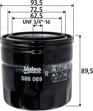 Oljefilter VALEO 586069 Oljefilter VALEO 586069
