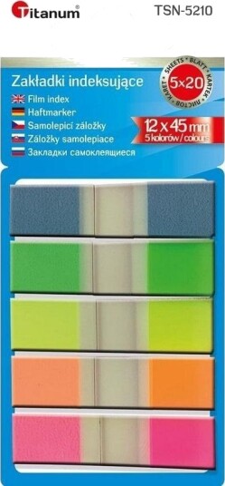 Titanum Fluo Indekseringsfliker 12X45mm 5X20 Ark