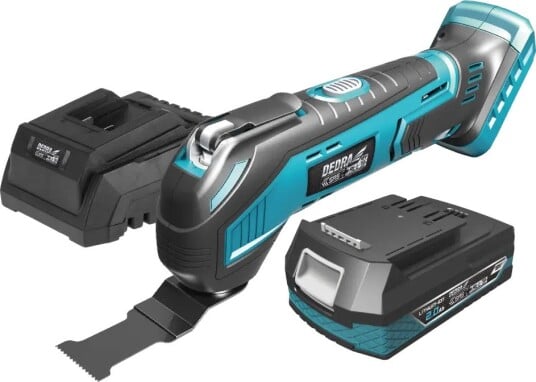 Dedra Multiverktøysett Sas+All DED7030H2 18 v, 2,0 ah Li-Ion Batteri, Lader Svart/Blå