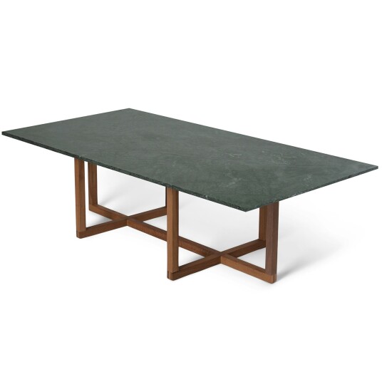 Ox Denmarq Ninety 120x60 Smoked Oak frame H40 Marble White Salongbord Grønn