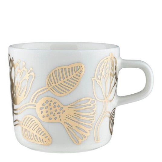Marimekko Oiva Tiara kopp 20 cl hvit/gull Marimekko Oiva Tiara kopp 20 cl hvit/gull