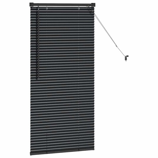 Vindu Persienne med gardiner Svart Aluminium Vindu Persienne med gardiner Svart Aluminium