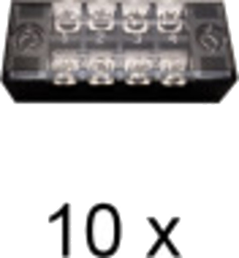 Rekkeklemme, 4 utganger. Pakke med 10 stk.