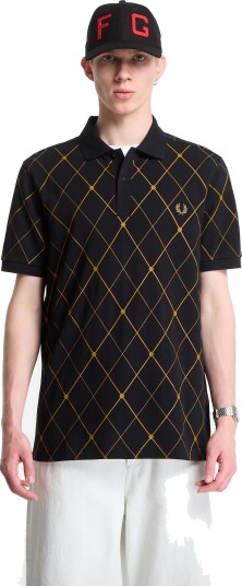 Fred Perry Argyle Print Fp Shirt Black M Fred Perry Argyle Print Fp Shirt Black M