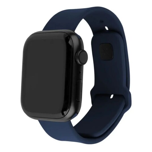 Fixed Apple Watch (42 / 44 / 45 / SE / 49 mm) Sporty Wide Silikonremsett - Blå