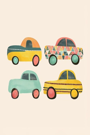 Namly Design Plakat Fargerike Biler POSTERTVOPBA