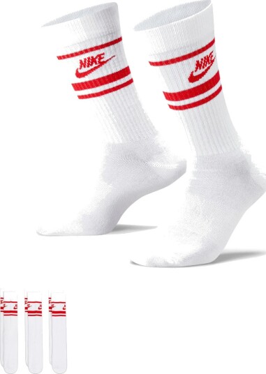 Nike U Everyday Essential Crew Golfsokker White University Red
