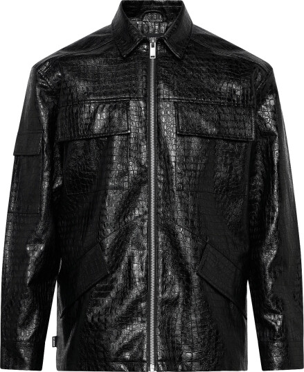 HAN Kjøbenhavn Faux Croc Overshirt Black 52
