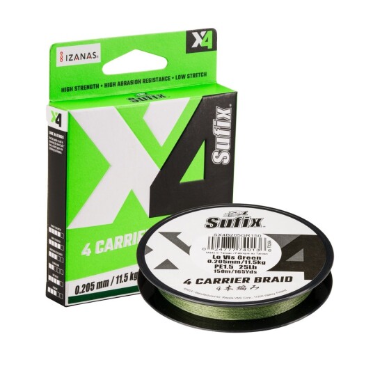 Sufix X4 Braid Lo Vis Green Sufix X4 Braid Lo Vis Green