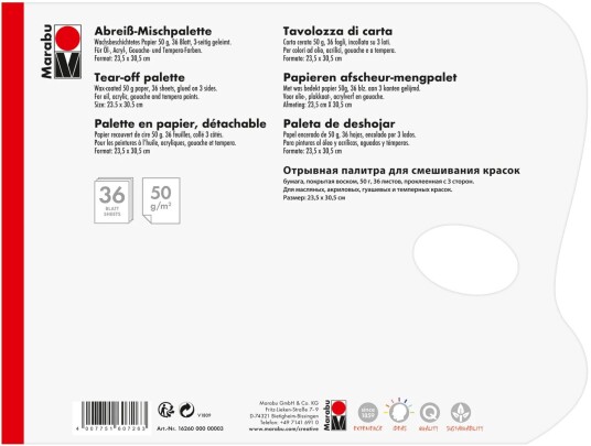 Marabu Avrivningspalett Marabu 23,5x30,5cm 36 ark