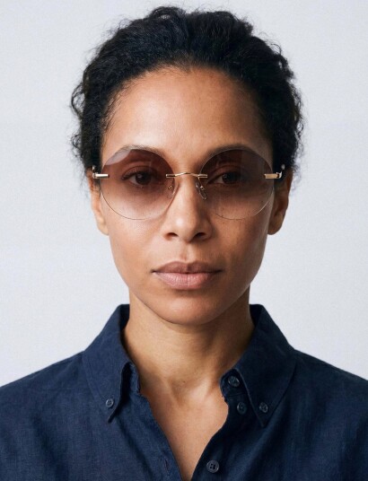 GLAS Eyewear Grace Gold Rimless Tinted Gold 2.5