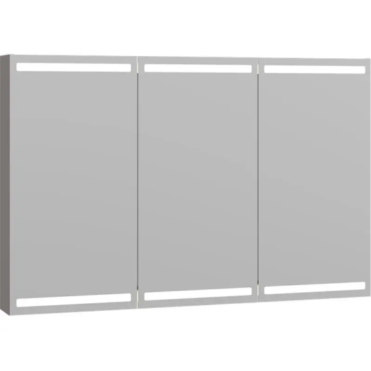 Dansani Level Speilskap med LED-lys 120x14,5x80 cm Grå Matt