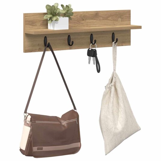  Vegghengt kleshenger med hylle artisan eik 60 x 10.5 x 18 cm
