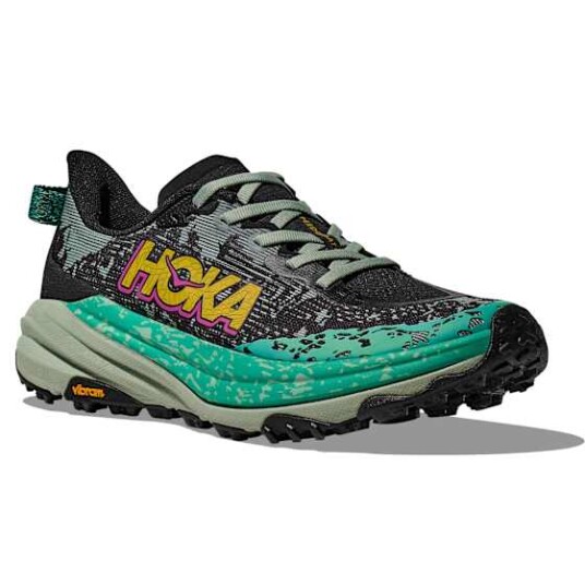 Hoka Women's Speedgoat 6 Black/Aloe Vera 38