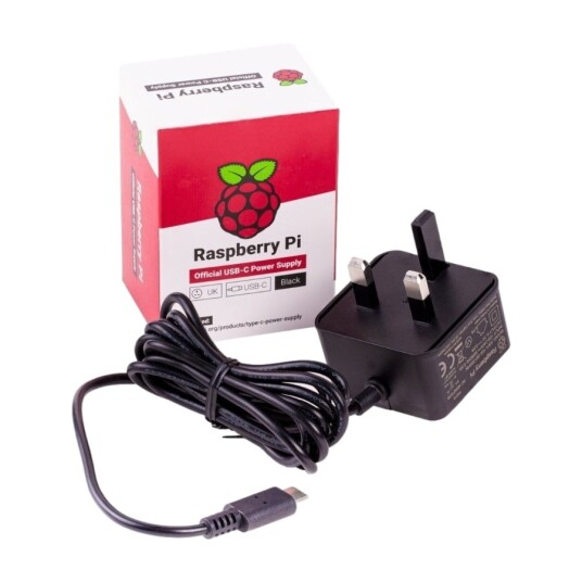 Raspberry Pi 4 USB C strømforsyning svart Raspberry Pi 4 USB C strømforsyning svart