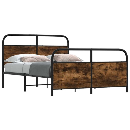 Sengeramme uten madrass røkt eik 120x190 cm konstruert tre 8721158563187