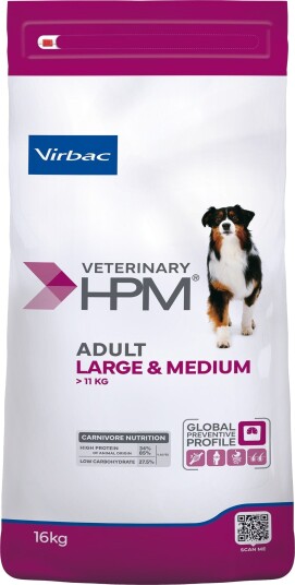 Virbac Tørrfôr Veterinary Adult Hpm Dog Large & Medium 16 kg Virbac Tørrfôr Veterinary Adult Hpm Dog Large & Medium 16 kg