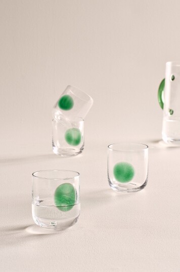 Jotex Glass 4pakning Gjennomsiktig/grønn DART 1938689010